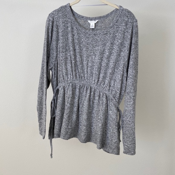 Caslon Cozy Tie Waist Peplum Top - Picture 5 of 8